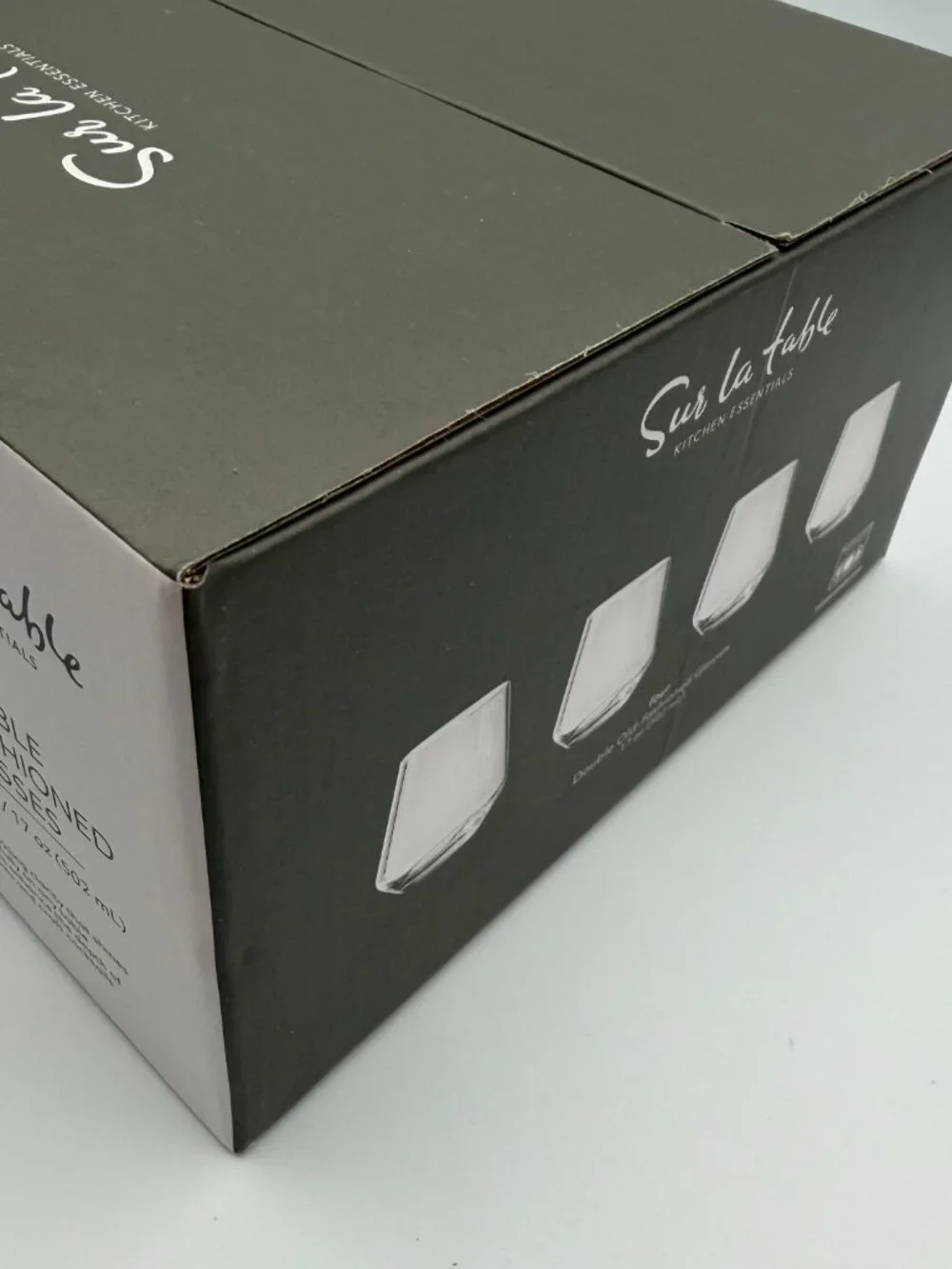 Sur La Table Kitchen Essentials Double Old-Fashioned Glasses 17oz Set of 4 NIB